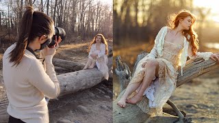 Golden Hour Natural Light Photoshoot Behind The Scenes [upl. by Collbaith883]