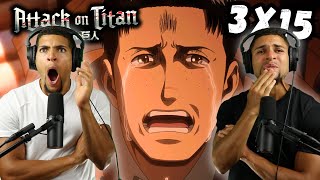 BERTHOLDT  Attack On Titan 3x15 REACTION  quotDescentquot [upl. by Snej]