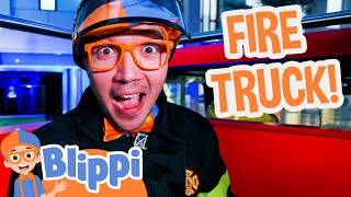 Firefighter Blippi Drives a Firetruck and Puts Out a Fire  Blippi Full Episodes [upl. by Goldi42]