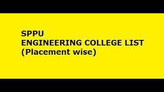 SPPU Engineering College List July 2024 placement wise [upl. by Arramas429]