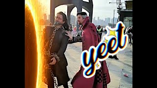 Loki gets passed to Doctor Strange Thor Mobius and Agatha at MCM Comic Con London 2022 Cosplayer [upl. by Ynnig]