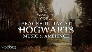 Peaceful Day at Hogwarts  Harry Potter Music amp Ambience Full DayNight Cycle Hogwarts Legacy [upl. by Nibla]