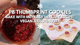 PB Thumbprint Cookies vegan amp gluten free [upl. by Caldeira]