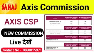 Sahaj Axis Bank BC New Commission list ll Sahaj Axis Bank AEPS Live ll Sahaj Axis Bank BC ID Kaise [upl. by Ahsiened]