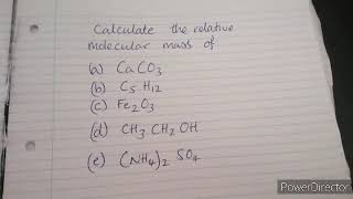 Calculating relative molecular mass With example and questions [upl. by Sherl]