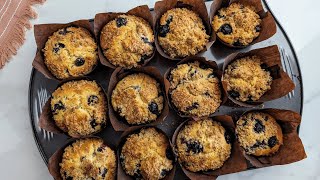 Blueberry Muffins soft and moist  Easy recipe [upl. by Egroej]