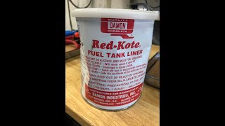 Using Red Kote to line a motorcycle tank [upl. by Aivitnahs]