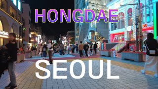 4K Seoul hongdae walk Its a beautiful place in Hongdae [upl. by Madison]