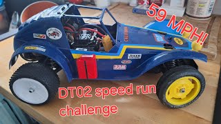 Dt02 Speed Challenge Tamiya Holiday Buggy 59 MPH cw01creations46 rccar rc racing [upl. by Chrisoula]