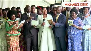 Vocalist Anita Among leads Parliamentary choir during National prayers [upl. by Chenee]