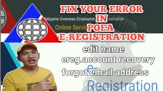 fix your error in poea eregistration  how to recover poea e registration  rodolfo ortega vlog [upl. by Rockafellow]