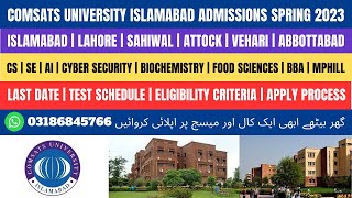 COMSATS University Islamabad Admissions Spring 2024  COMSATS University Islamabad Admission 2023 [upl. by Horter]