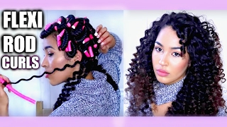 Heatless Curly Hair Tutorial  FLEXI RODS BENDY ROLLERS on natural hair  Heatless Curls [upl. by Emlyn366]