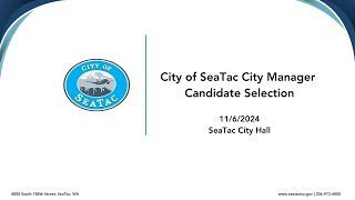 City Manager Candidate Presentations [upl. by Ellenrad]