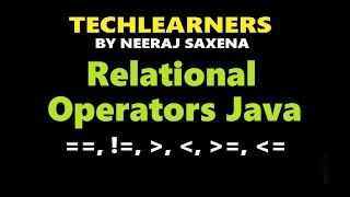 Relational Operators java  Comparison Operators Java [upl. by Warren]