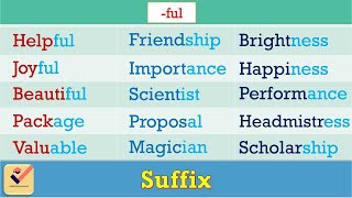 Suffix in English Grammar  195 Important Words with Suffixes  Formation of words Part  1 [upl. by Ahsinel]