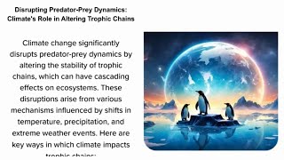 Disrupting Predator Prey Dynamics Climates Role in Altering Trophic Chains [upl. by Etnauq]