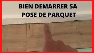 Comment bien démarrer la pose de son parquet  sol stratifié contre un mur tordu rénovation ancien [upl. by Tneciv918]