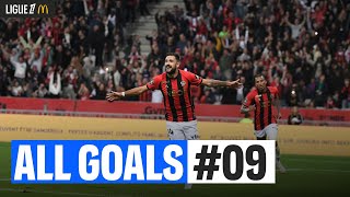 Tous LES BUTS de la 9ème journée  Ligue 1 McDonalds 2425 [upl. by Roderick]