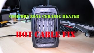 Comfort Zone Ceramic Heater CZ442WM  Repair Hot Power Cable Problem [upl. by Yelda]