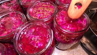 Pickled Spiced Red Cabbage Slaw  RECIPE IN DESCRIPTION  Crunchy amp Full of Flavor  2 Day Process [upl. by Epotimet]