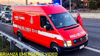 GRAVE INCIDENTE Carro fiamma Vigili del fuoco Lissone in emergenza [upl. by Elconin]