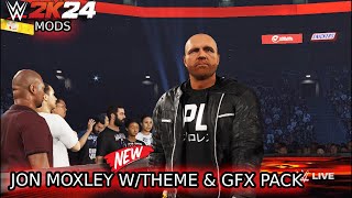 WWE 2K24  Jon Moxley Entrance WNew Theme amp GFX Pack  New Crazy WWE 2K24 PC Mods [upl. by Maryjane579]