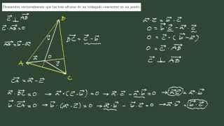 11 Ejercicio 11 vectores 2D demostrar que las 3 alturas de un triángulo son concurrentes [upl. by Alejandrina930]