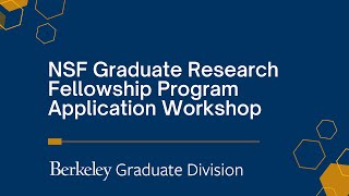 NSF Graduate Research Fellowship Program NSF GRFP Application Workshop [upl. by Arlen]