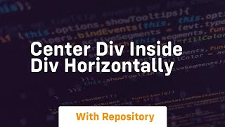 center div inside div horizontally [upl. by Alper]