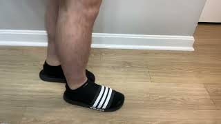 Socks amp Slides Black No Shows amp Adidas CloudFoam Slides [upl. by Belshin]