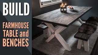 Making a Farmhouse Table and Two Benches [upl. by Theis]