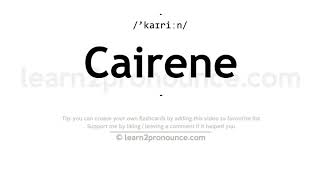 Pronunciation of Cairene  Definition of Cairene [upl. by Idnaj]