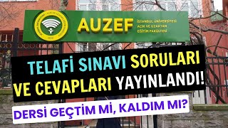 Auzef Güz Dönemi Telafi Sınavı Soruları ve Cevapları Yayınlandı Sınav Sonuçları Ne Zaman Açıklanır [upl. by Hayne22]