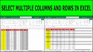 How to Select Two Different Columns and Rows in Excel at the Same Time Multiple columns and rows [upl. by Nwahshar]