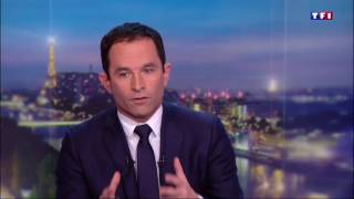 Benoît Hamon invité du 20 heures de TF1  Dimanche 26 février 2017 [upl. by Sirama]