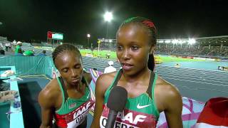 IAAF World Relays Bahamas 2014  Mixed Zone 15 Laps Kenya Women winner [upl. by Dahlia]