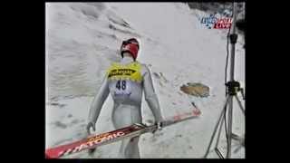 Oberstdorf 2001  Janne Ahonen 166 m  quotZabiera narty i wynosi się ze skoczniquot [upl. by Hedley]