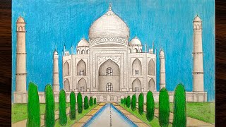 How to draw Taj Mahal [upl. by Hoover]