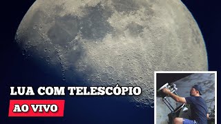 LUA ATRAVÉS DO TELESCÓPIO AO VIVO 🔭 SUPER ZOOM [upl. by Yellek]