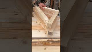 Chainsaw carved little roof chainsawcarving woodworking wood [upl. by Arad]