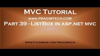 Part 39 ListBox in asp net mvc [upl. by Omlesna]