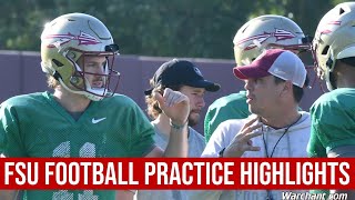 FSU Football PRACTICE HIGHLIGHTS  UNC Week Wednesday Practice  Warchant TV FSU [upl. by Lianna958]