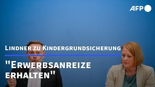 Lindner Kindergrundsicherung geht nicht mit Leistungserhöhungen einher  AFP [upl. by Tybi748]