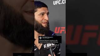 Khamzat Chimaevs live reaction to Ilia Topuria koing Max Holloway [upl. by Adirf518]