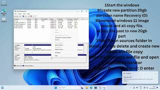 How to create windows 11 Recovery partition [upl. by Lawlor768]