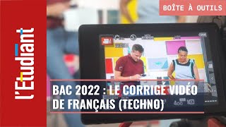 Bac technologique 2022  le corrigé vidéo de lépreuve de français [upl. by Aillij]