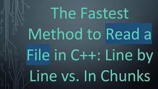 The Fastest Method to Read a File in C Line by Line vs In Chunks [upl. by Aleira]