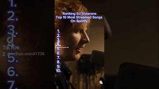 Ranking Ed Sheerans Top 10 Most Streamed Songs On Spotify edsheeran [upl. by Carlin]