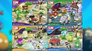 Lego Plants vs Zombies 4 Boxes 15 PVZ Game Characters Brick Sets Unbox amp Build  Unofficial Lego [upl. by Hersch332]